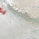All those red dots are fires burning, captured from NASA satellites October 30 to November 1, 2018.